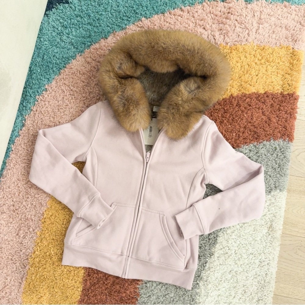 NWT 128515 Aritzia Snug zip dusty pink lynx beige XS